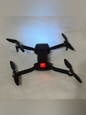 Black Kids Foldable Drone with LED Light - Toy Quadcopter